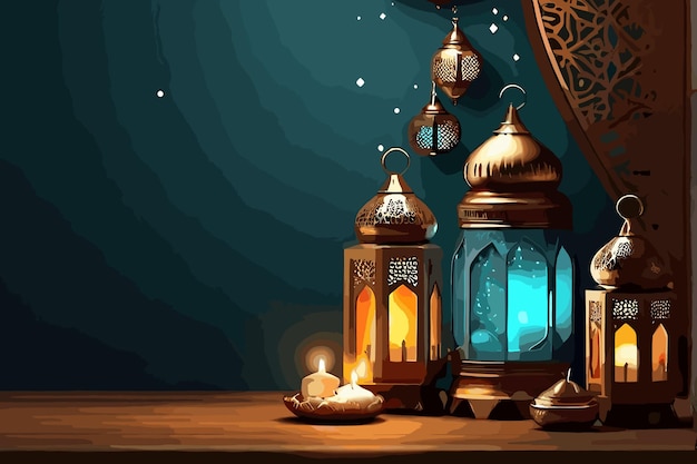 Vector illustration of ramadan kareem greeting card background