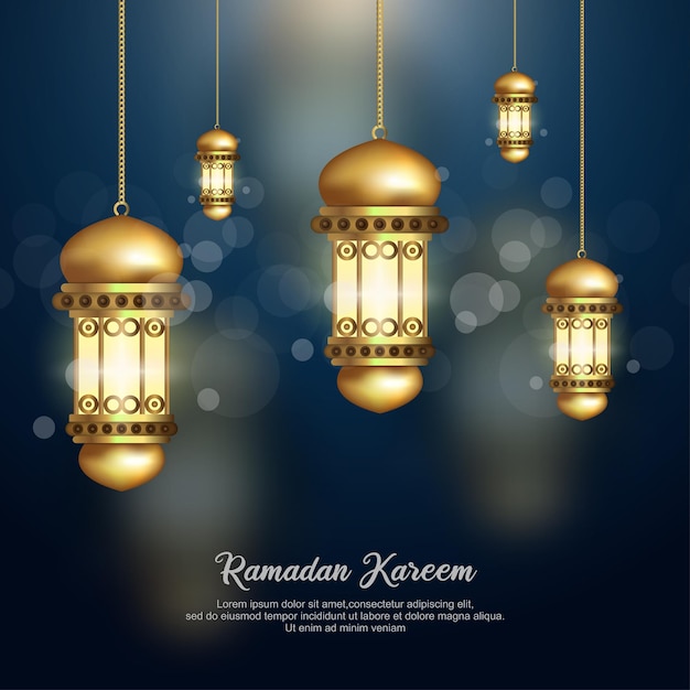 Illustrazione poster islamico della lanterna di ramadan kareem