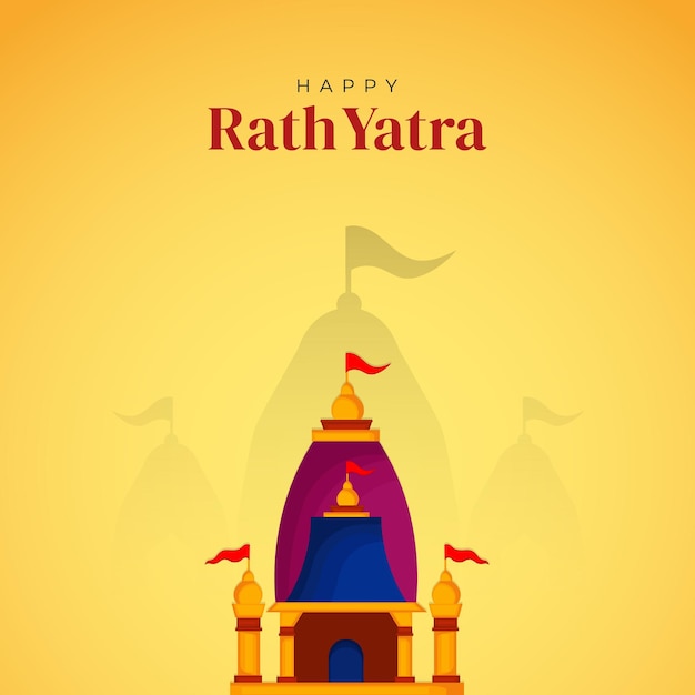 illustration of rath yatra lord jagannath festival social media post