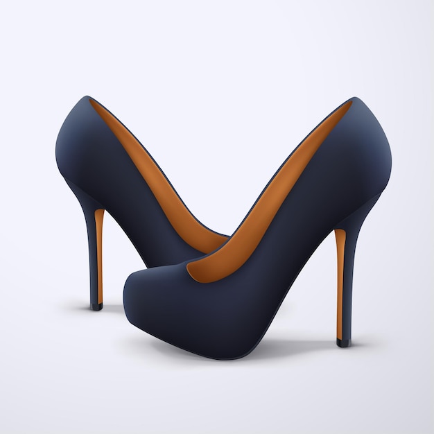 Illustration of realistic pair of woman shoes