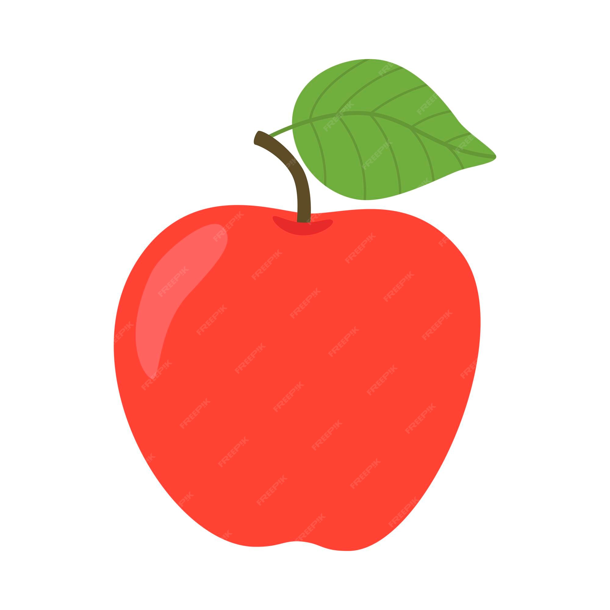 Red apple vector cartoon illustration 12900002 Vector Art at Vecteezy