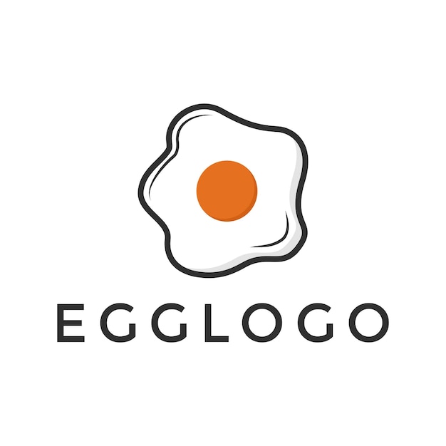 Vector illustration of a restaurant logo with a fried egg that looks delicious with an egg yolk in the middle