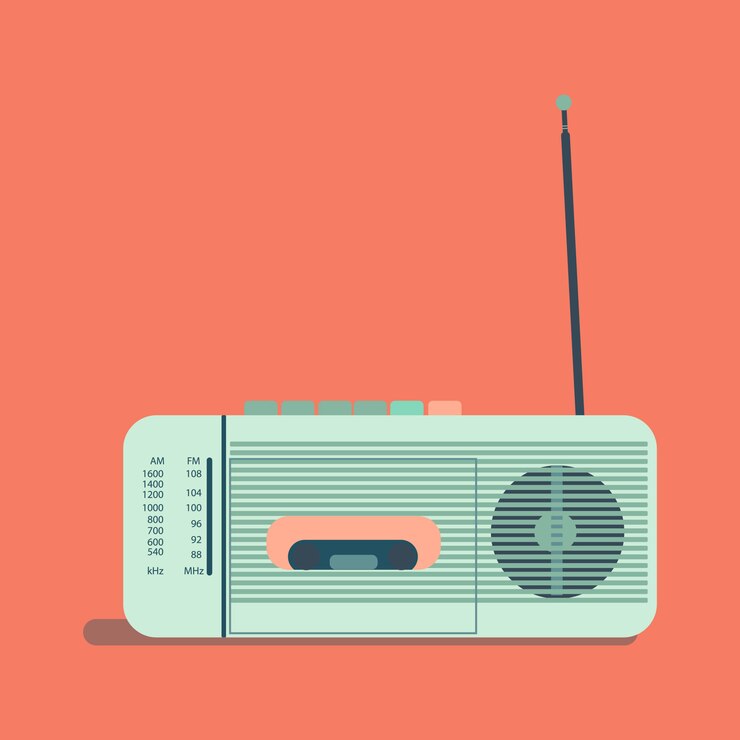 Vector illustration: retro radio. illustration for international radio day