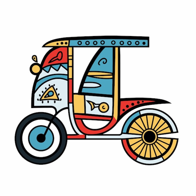 Illustration of a rickshaw