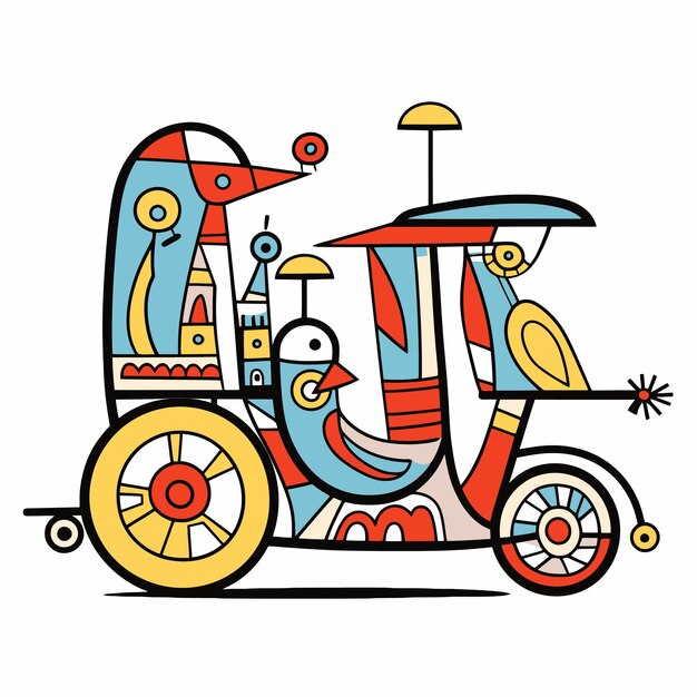 Vector illustration of a rickshaw