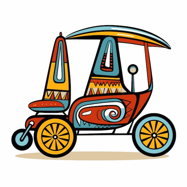 Vector illustration of a rickshaw