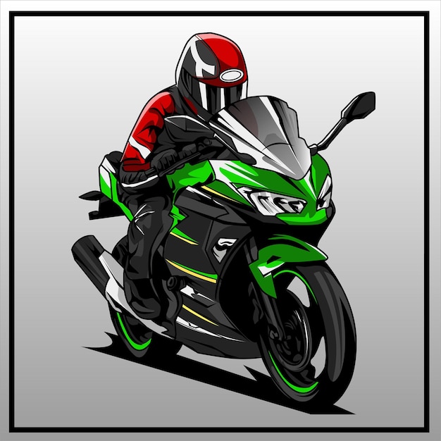 Illustration of Rider on Montorcycle