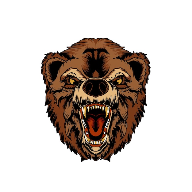 Иллюстрация векторного дизайна ревущего медведя