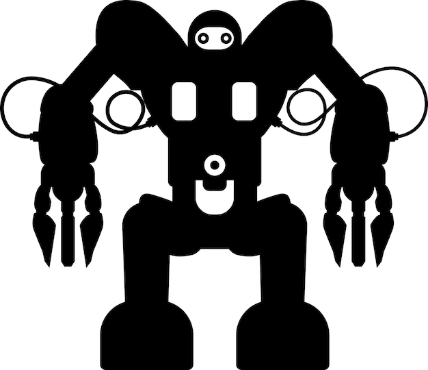 Illustration of Robot Icon in Flat Style