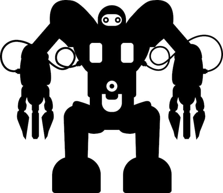Vector illustration of robot icon in flat style