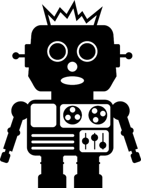 Illustration of Robot Icon in Flat Style