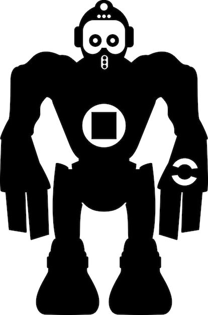 Illustration of Robot Icon in Flat Style