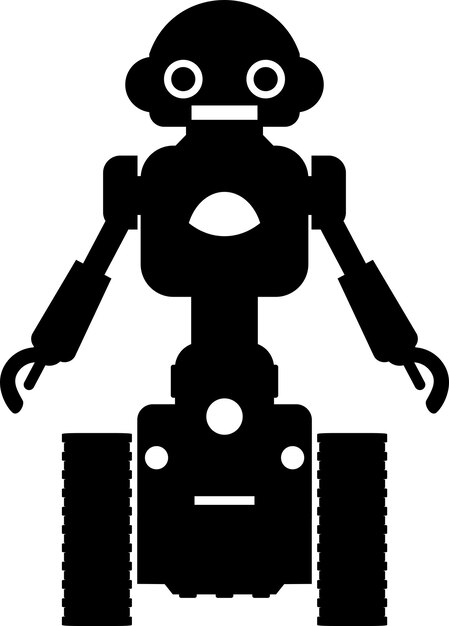 Illustration of robot icon in flat style