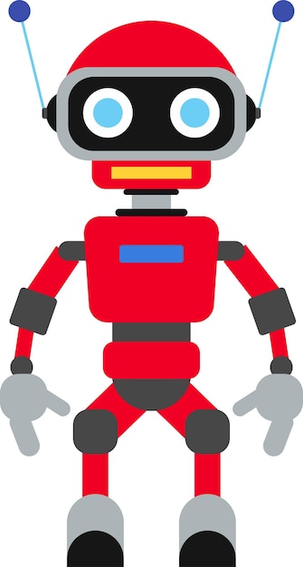 Vector illustration of robot icon in flat style