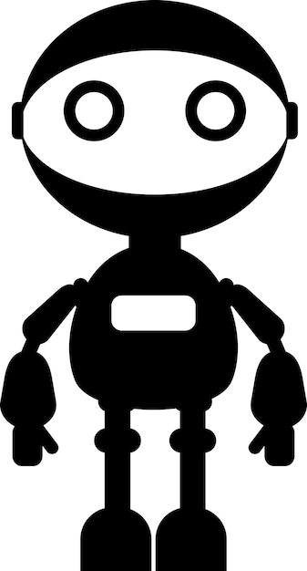 Illustration of Robot Icon in Flat Style