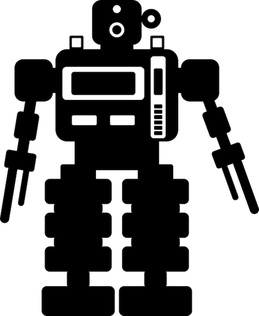 Illustration of Robot Icon in Flat Style