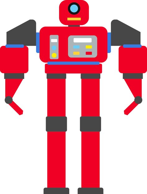 フラット スタイルのロボット アイコンの図