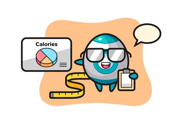 Illustration of rocket mascot as a dietitian