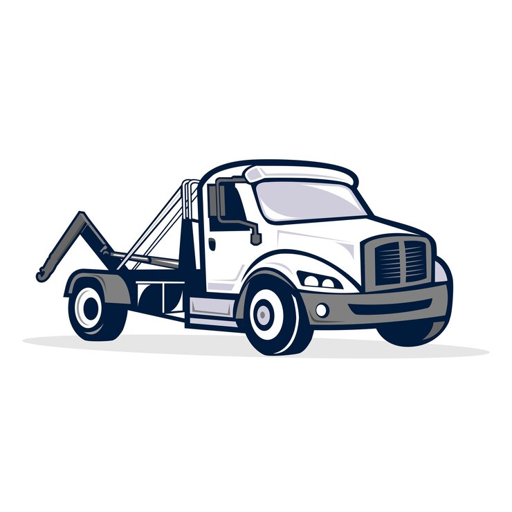 illustration of roll off truck or dumpster truck vector art