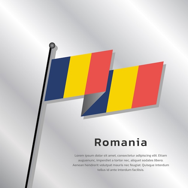 Vettore illustrazione del modello di bandiera della romania