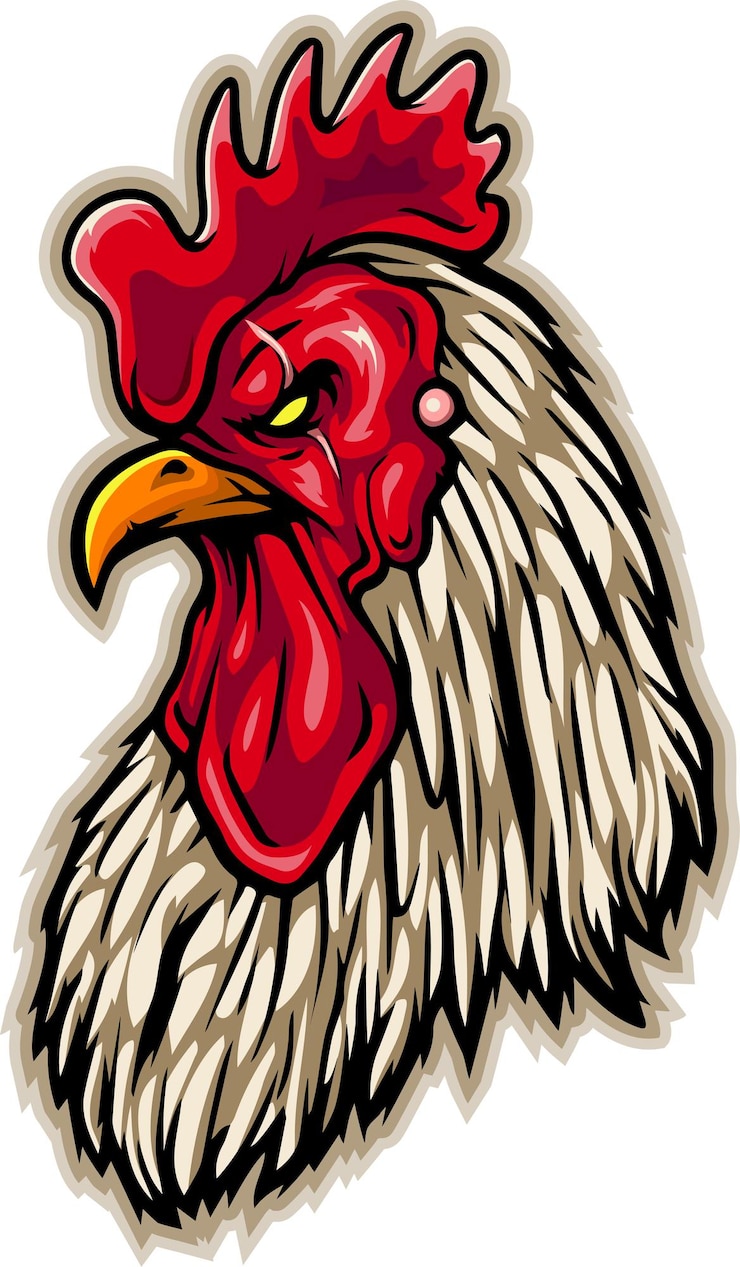 Vector illustration of rooster head mascot
