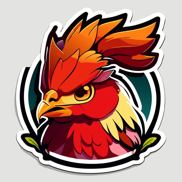 Vector illustration of rooster head mascot