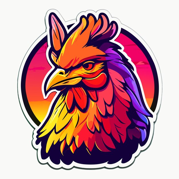 Illustration of rooster head mascot