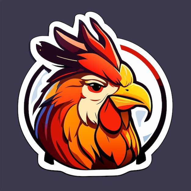 Vector illustration of rooster head mascot
