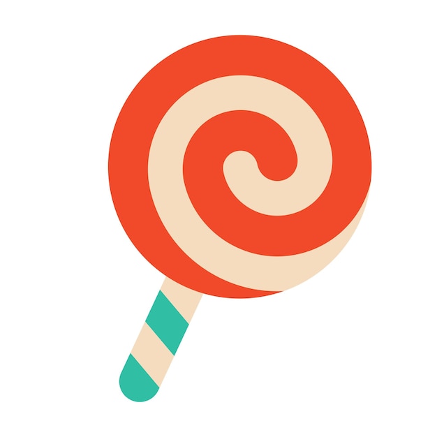 Illustration of a round lollipop on a white background