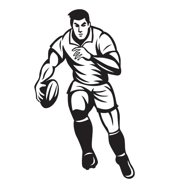 Illustrazione del giocatore di rugby vettore