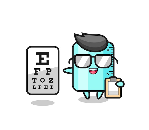 Illustration of ruller mascot as an ophthalmology