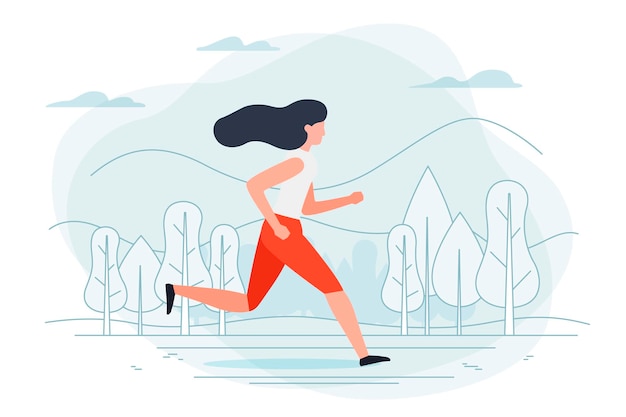 Vector illustration - running girl