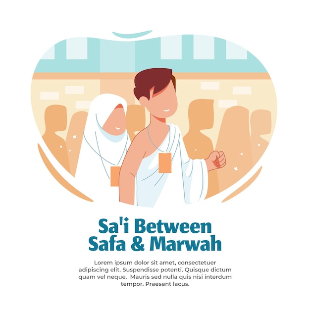 Illustration running between safa and marwah