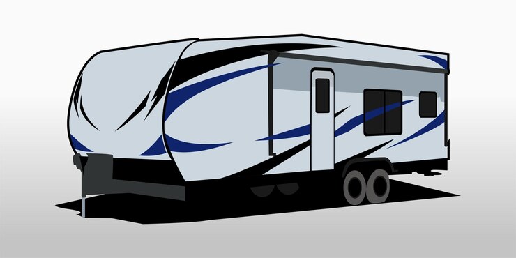 Illustration of RV camping trailer