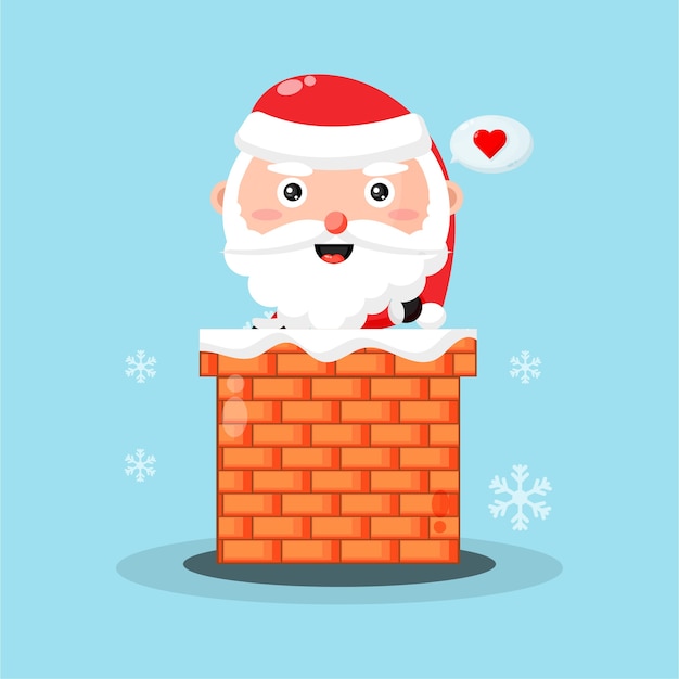 Illustration of Santa Claus on a chimney