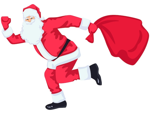 Vector illustration of santa claus with gifts holiday christmas holiday