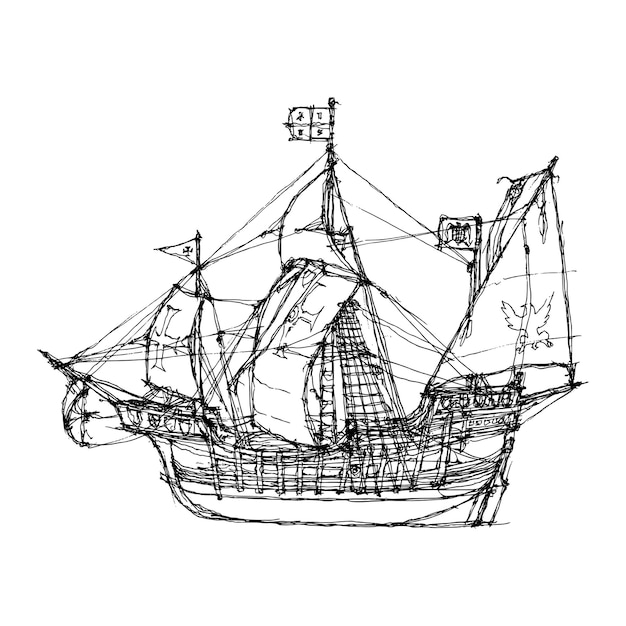 Illustrazione di una nave di santa maria