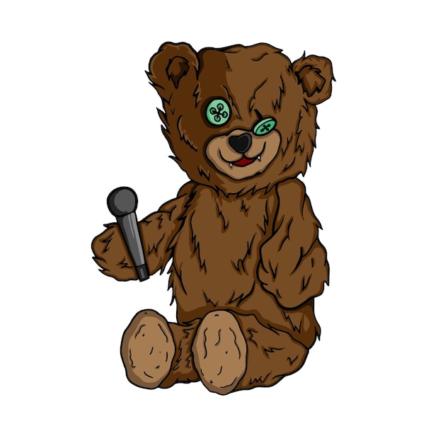 illustration scary taddy bear