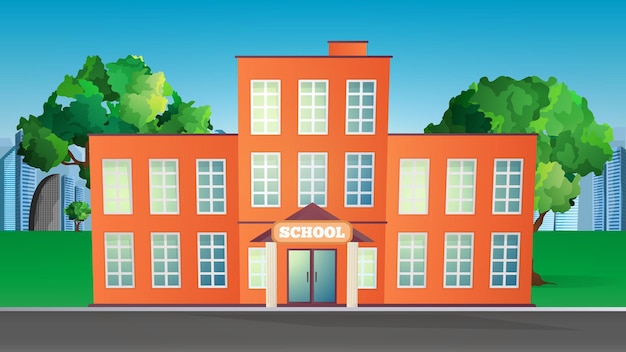 Vector illustration of a school building. school in a flat style.