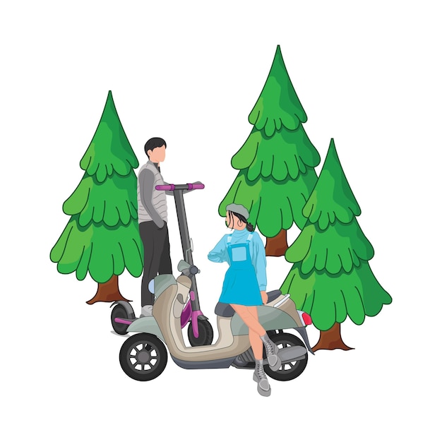 Vector illustration of scooter