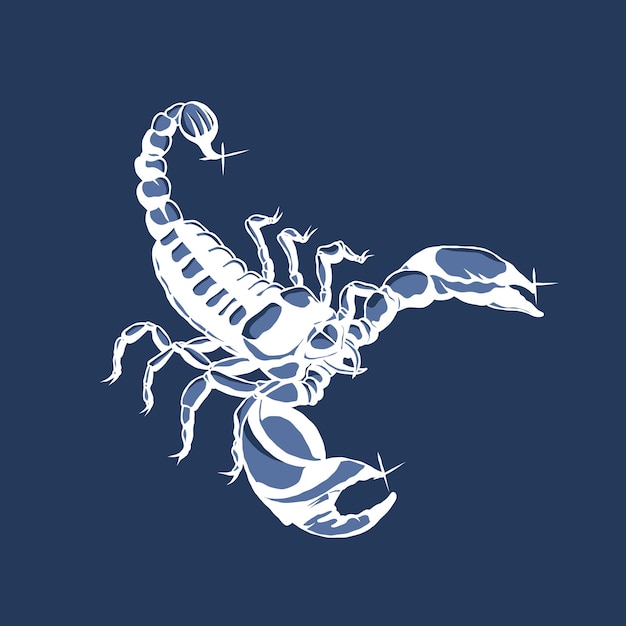 Vector illustration of a scorpion in metallic color