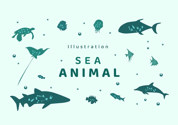 Illustration sea animal clip art