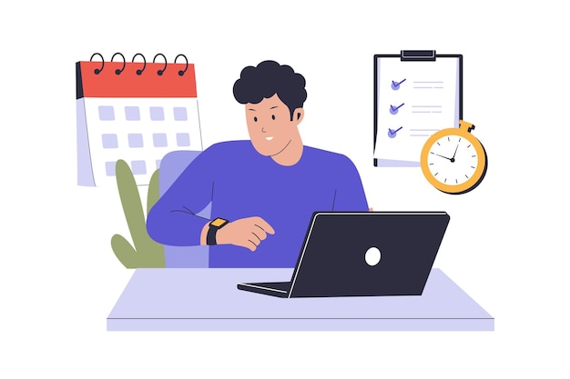 illustration of self discipline concept