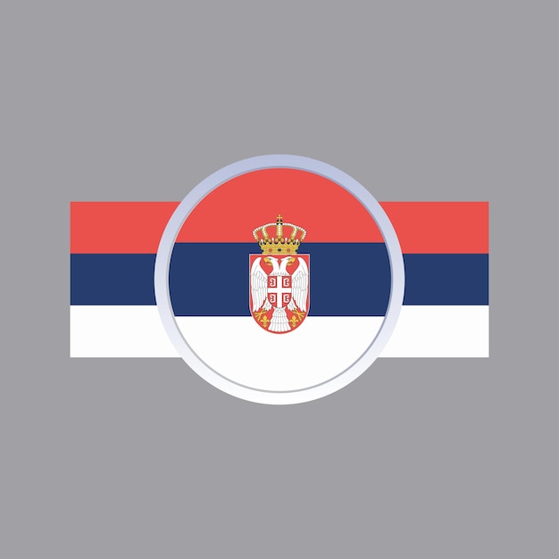 Vector illustration of serbia flag template