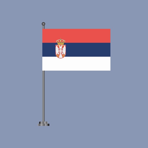 セルビアの旗テンプレートのイラスト