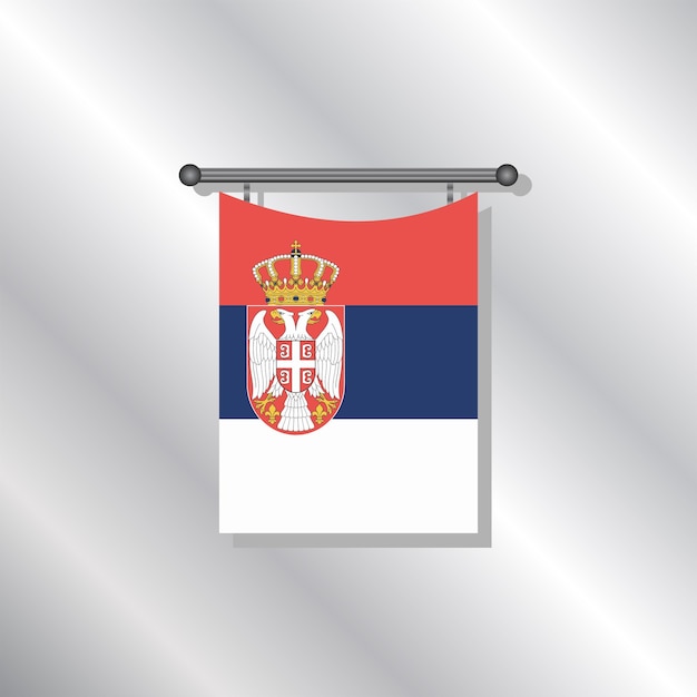 Illustration of Serbia flag Template