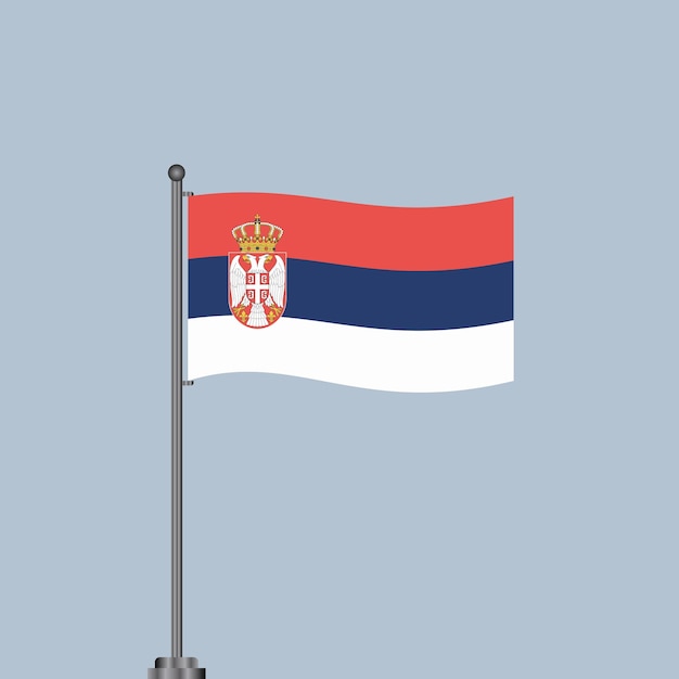 Vector illustration of serbia flag template