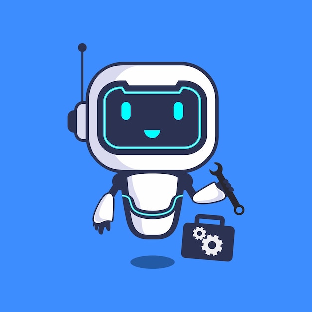 Illustration Service Robot Character Vector Technology