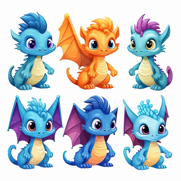 Иллюстрация_set_of_small_dragon_characters