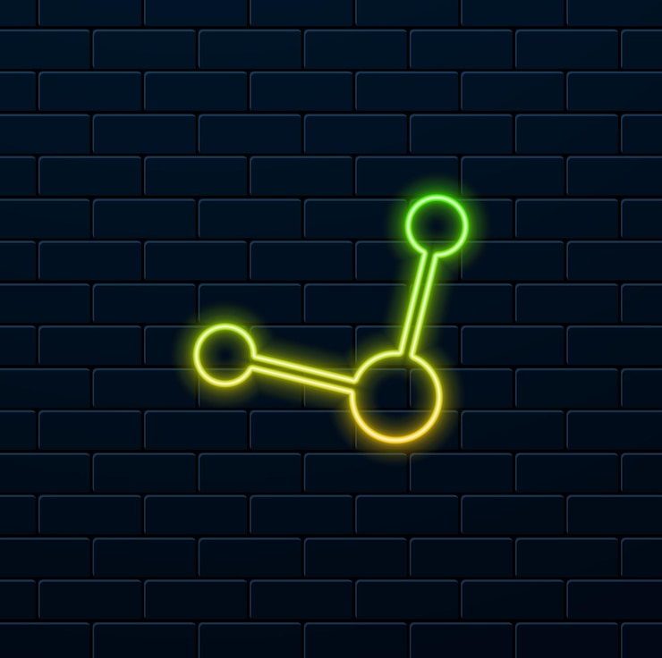 Vector illustration of sharing icon neon style